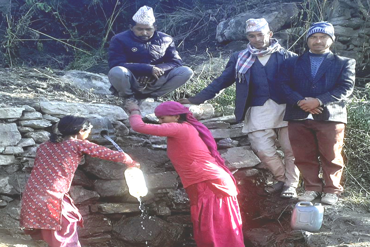 अदानचुली गाउँपालिकामा पानीको मुहान सुकेको २४ वर्षपछि धारामा पानी